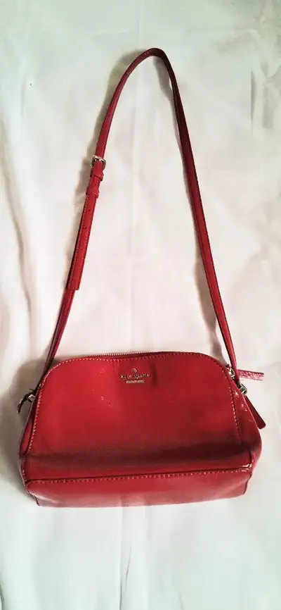KATE SPADE RED PATENT LEATHER CROSSBODY BAG, View more