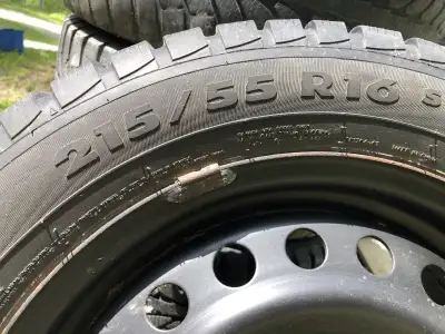 Tires were on a 2013 Volkswagen Passat. Tires and rims in good shape. 215/55 R16