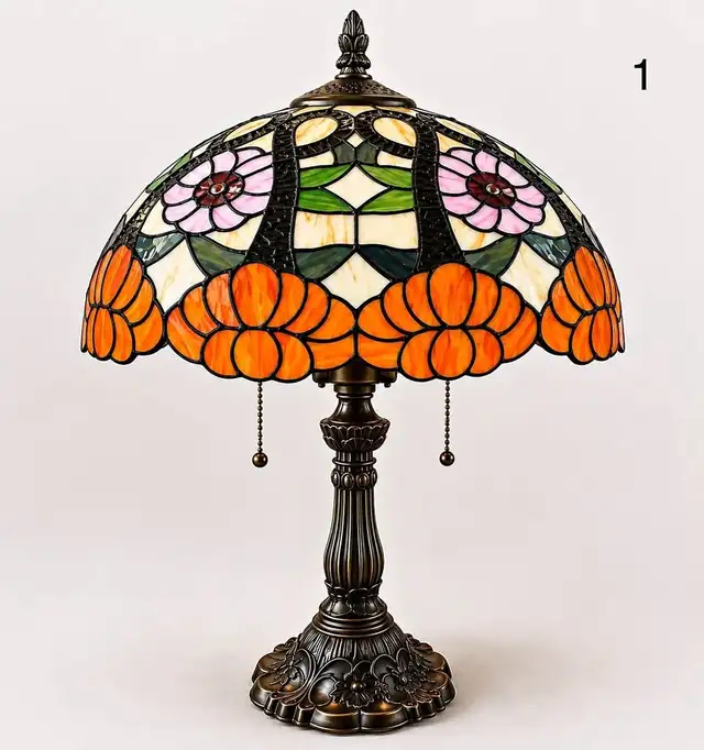 NEW-IN-BOX Large Tiffany-Style Stained Glass Table Lamp in Indoor Lighting & Fans in Calgary - Image 2