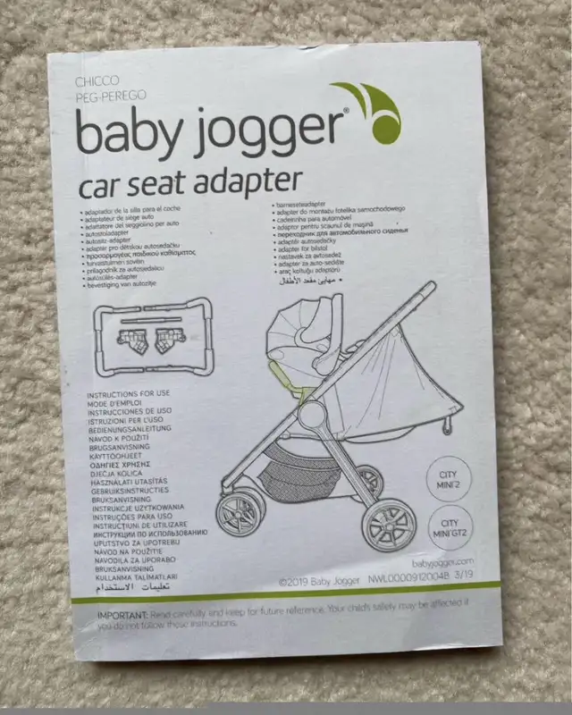 Baby Jogger Chicco and Peg Perego car seat adapter City Mini  in Strollers, Carriers & Car Seats in Ottawa - Image 3