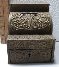 Antique 1880s J&E Steven's cast iron coin bank