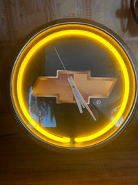 Chevy neon light clock
