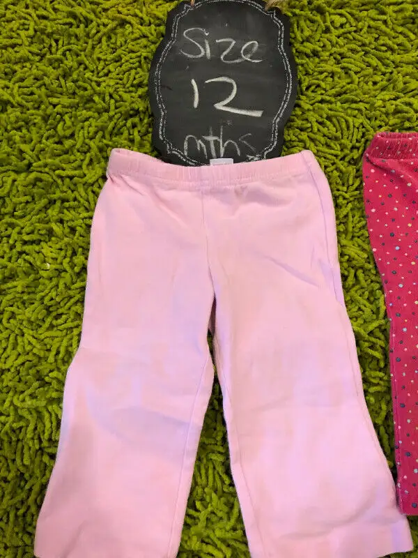 2 pairs of girls cotton pink pants - 12 months62863262704642121