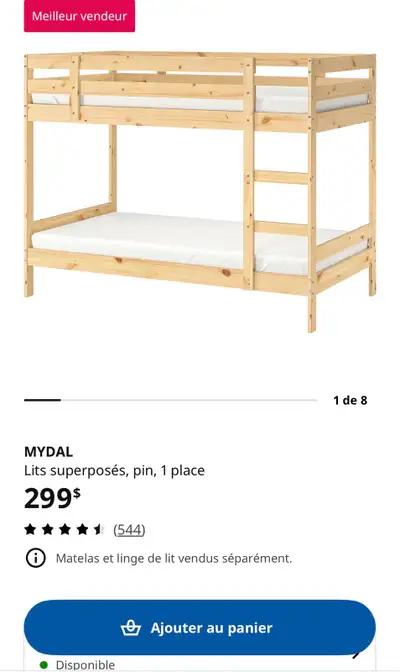 lit 2 étages neuf + matelas neufs / brand new bunk bed a, View more