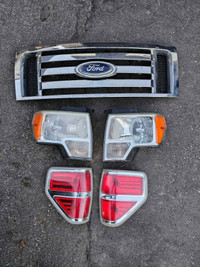2009-2014 FORD F150 F-150 HEADLIGHTS TAILLIGHTS GRILL GRILLE