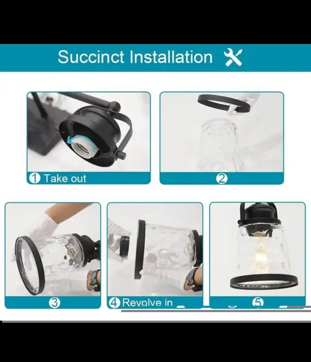 Bathroom Vanity Lights Black 3-Light Industrial Vintage Sconces  in Indoor Lighting & Fans in Hamilton - Image 8