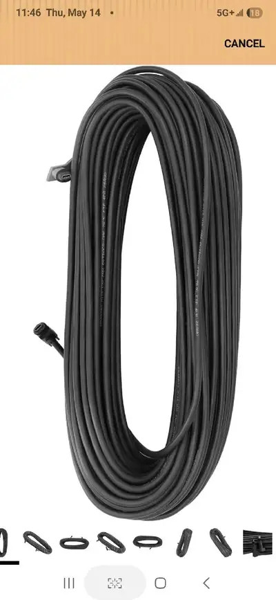 150ft Rectangular Satellite Replacement Cable, Stable and Connection, Good Compatibility, Constructi...