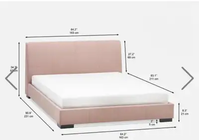 Mint condition bed frame for queen size bed. Originally purchased for $499 last year from Structube...