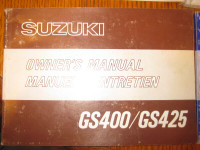 1978 Suzuki Motorcycle GS 400 / GS 425 Manual - $40.00 obo