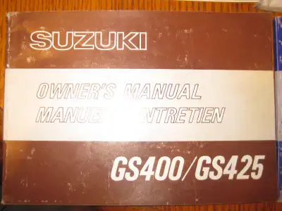 1978 Suzuki Motorcycle GS 400 / GS 425 Manual - $30.00 obo In Good to Very Good condition.