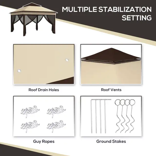 Outsunny Pop Up Camping Gazebo, Height Adjustable in Outdoor Décor in Markham / York Region - Image 6