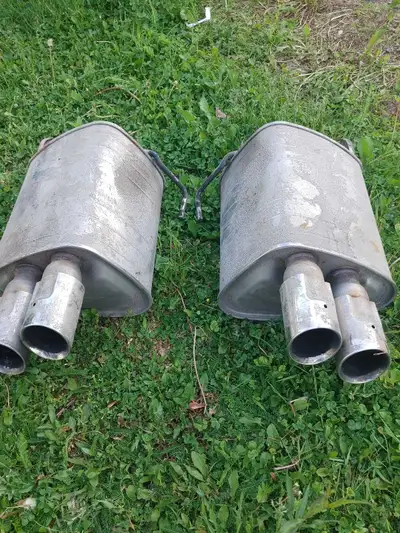 Test drive only 2 stock mufflers off a 2017 Subaru WRX. Only used for test drives then removed. Look...