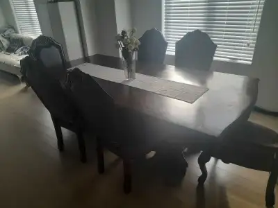 Large wood dinner table for 6, View more