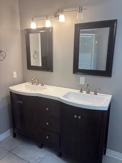 60” bathroom vanity with mirrors and light, View more