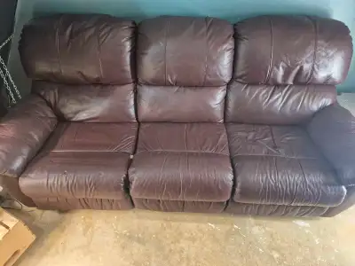 Leather couch  & loveseat, View more