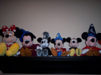 6 petits toutous de collection Mickey et Minnie Mouse