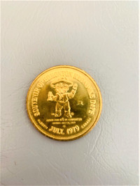 KLONDIKE DAYS OFFICIAL DOLLAR COIN 1979 GOLD COLOR ANNIVERSARY