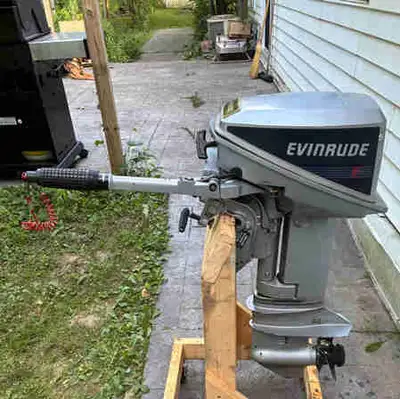 For sale, 1987 Evinrude 15hp outboard boat motor. Short shaft, manual start, manual tilt, tiller. Co...
