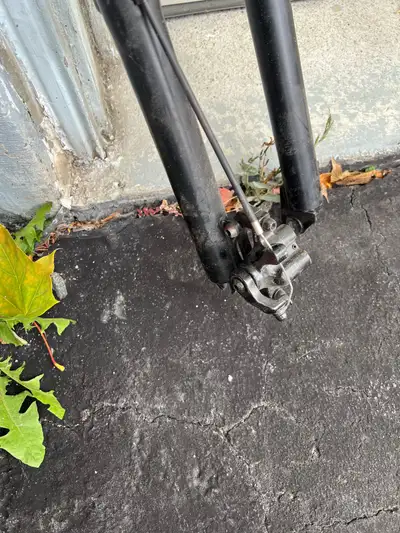 Bicycle fork and front brake and cable assembly, View more