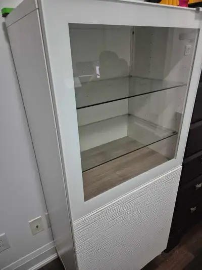 White Display Cabinet with Glass Shelves, View more