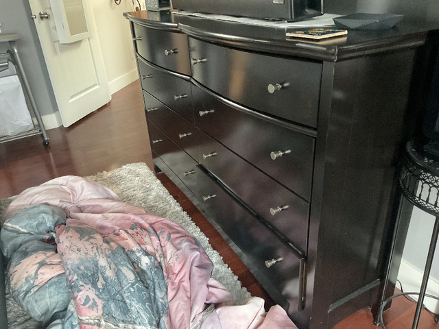 Bedroom Set.    7 Pieces. Black  King Size in Beds & Mattresses in Calgary