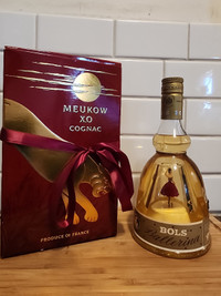 Unopened Bols Gold Liqueur and New Unopened Meukow XO Cognac