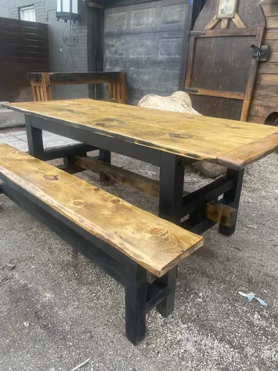 Dining table 72 inches long 36 inches wide  matching 6 ft bench, View more