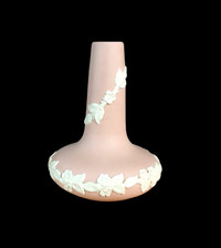 Unique ECanada Art Pottery vase, Jasperware, peachy pink