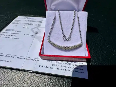 #822 - 14kt White Gold, .40ct Diamond Necklace 18-20”, View more