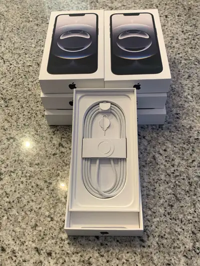 Empty iPhone 16 e boxes with accessories, View more