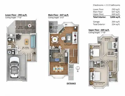 VANCOUVER -Champlain Heights townhouse | 3 bedrooms + flex room | 2.5 bathrooms Enjoy 1,600 sq ft ac...