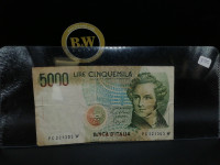 Bank of Italy 5000 Lire cinquemila Banknote!!!!!