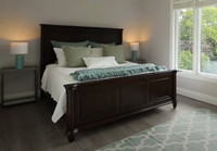 Beautiful solid wood queen panel bed