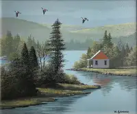 William Saunders original painting of summer landscape