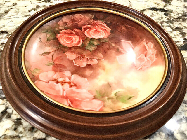 Georgous Hand Painted Pink Rose Plate Signed By Mag. in Arts & Collectibles in Ottawa - Image 2