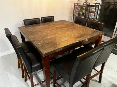 Square bistro Dining Table with 8 Chairs, View more