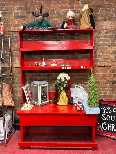 Red Retail Wooden Display  Shelf, View more