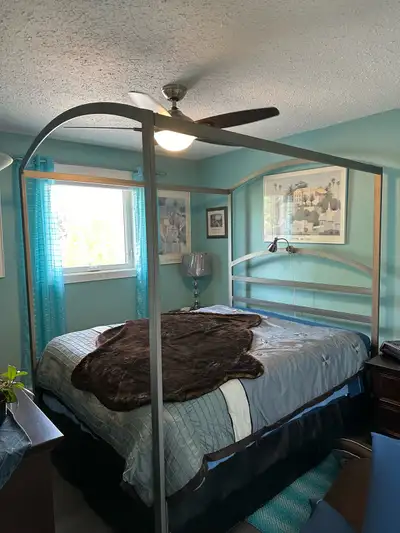 Queen canopy Bed / Nightstand , View more