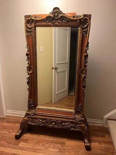 Large Antique Floor Mirror, View more