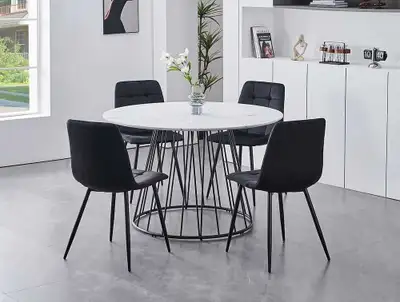 NEW- Marble Vaneer Dining Table Sets For SALE- Same Day Delivery, View more