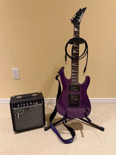 Jackson guitar with Fender amp, View more
