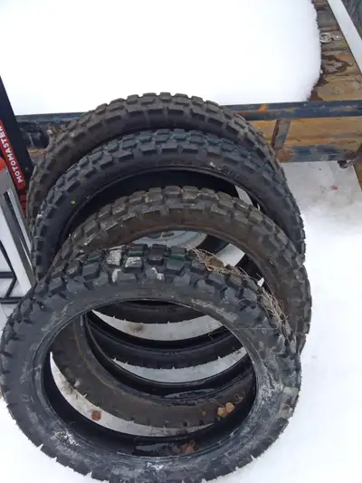 X2 120\80 18 and x2 2.75\21 all came off Yamaha xt250, fits many other motorcycles, they are the sto...