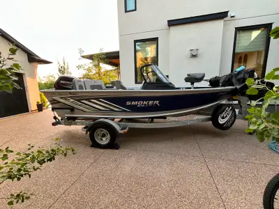 2017 SmokerCraft 172 Pro Mag. 115 Mercury 4 stoke engine, 24 volt Minn Kota trolling motor with IPIL...