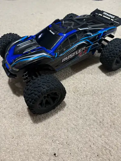 Great condition TRAXXAS rustler 4x4 brushless with the bl2s $350 OB0. Upgrades include high speed pi...