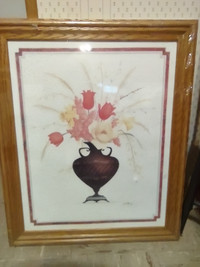 New  Water Color  Picture of  Vase ,and ,Flowers