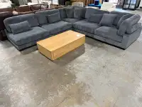 Huge Gray Corduroy Sofa BRAND NEW