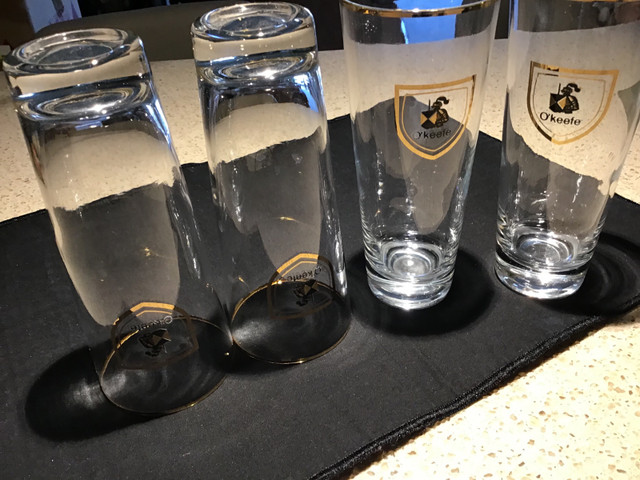 Gold trim O’Keefe Pilsner glasses in Arts & Collectibles in La Ronge - Image 2