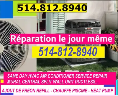 Réparation Air Climatisé Thermopompe Mural Central✅ Ajout Fréon, View more