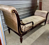 NEGOTIABLE - Antique Chaise Lounge With Brass Finishings