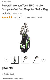 Mint Condition Powerbilt Teen Complete Golf Set 